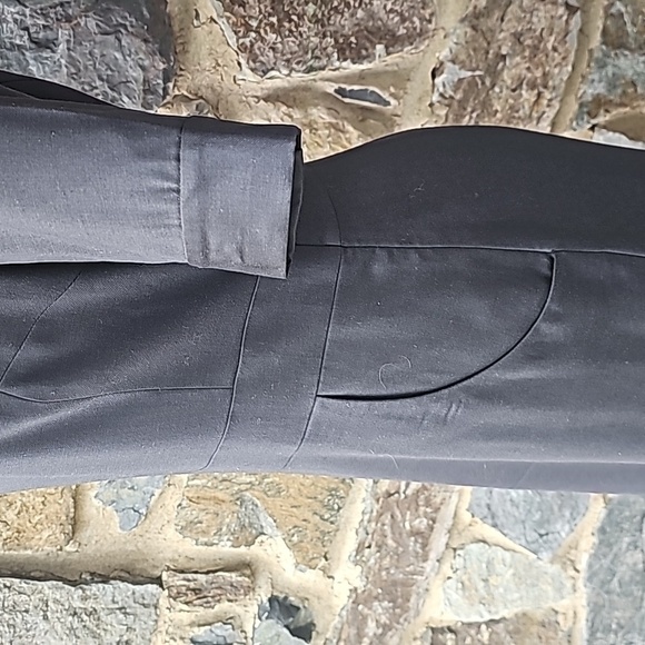 J Crew dress 100% wool black lined size 6 back buttons mock neck pockets - Picture 4 of 9